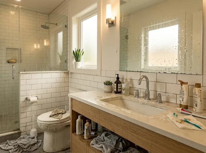Bathroom before cleaning